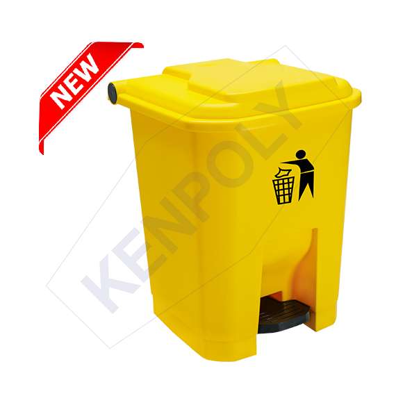 Buy Kenpoly 50Litre Pedal Bin, Product Capacity: 50L, Product Colour: Yellow in [storefront]