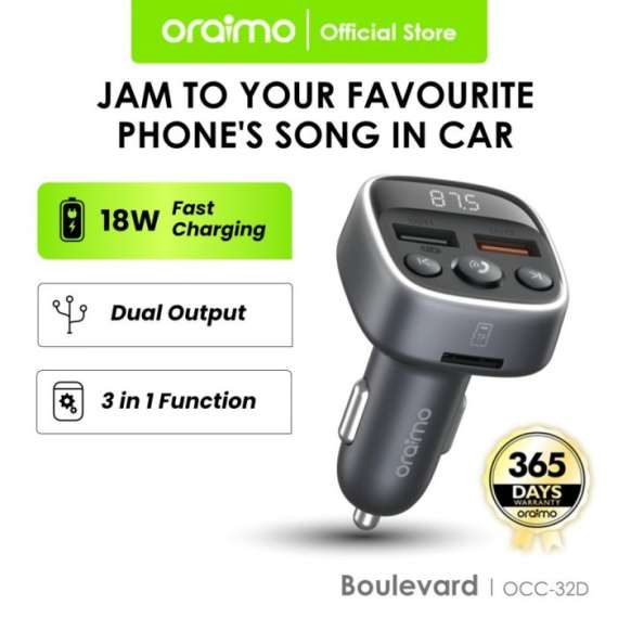 Buy Oraimo Boulevard Dual USB Bluetooth Car Modulator in [storefront]