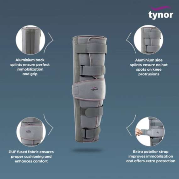 Buy Tynor 22inch Long Knee Immobilizer Support, Size: Small in [storefront]