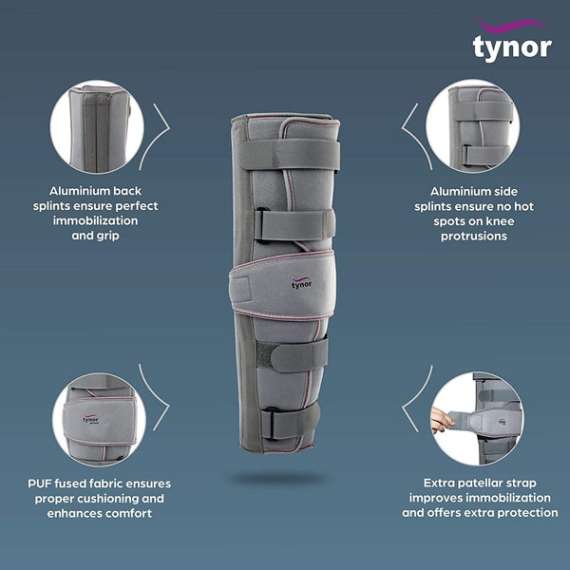 Buy Tynor 19inch Long Knee Immobilizer Support, Size: Medium in [storefront]