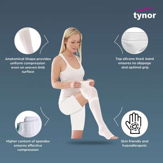 Buy Tynor DVT Knee High One Pair Class 1 Strength Anti Embolism Stockings in [storefront]