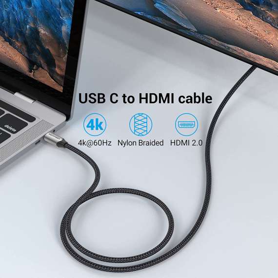 Buy Vention Cotton Braided 2 Metre Type C to HDMI Cable in [storefront]