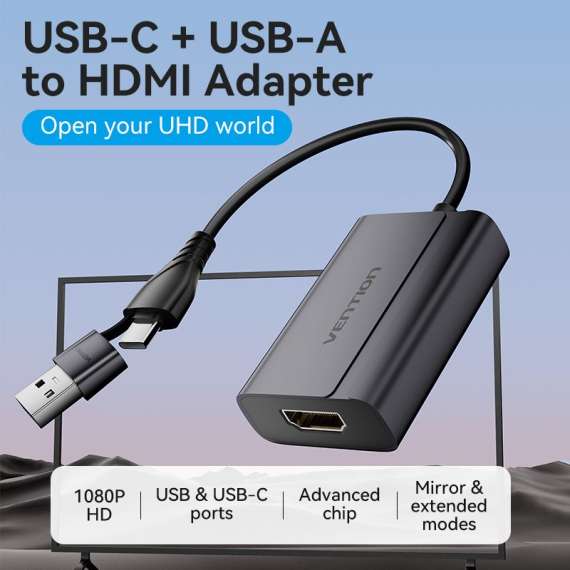 Buy Vention USB C USB A to HDMI Adapter in [storefront]
