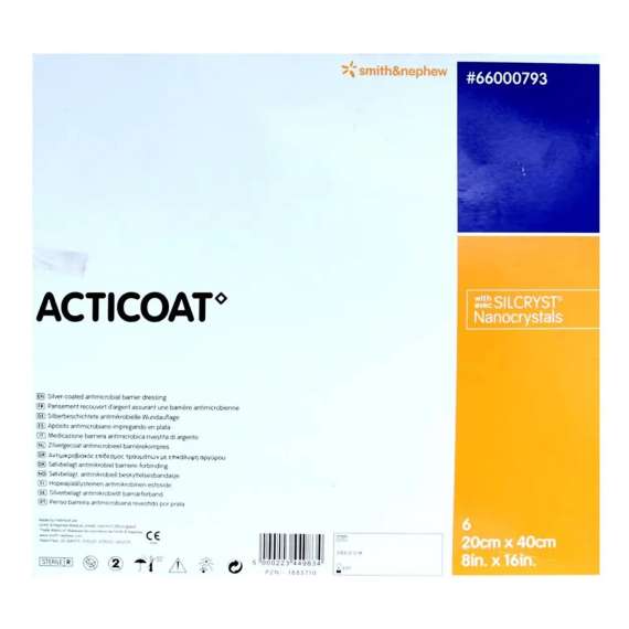 Buy Smith and Nephew 20cm by 40cm Acticoat Antimicrobial Barrier Dressing in [storefront]