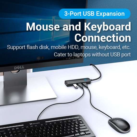 Buy Vention 3 Port USB 3.0 Hub with Sound Card Adapter in [storefront]