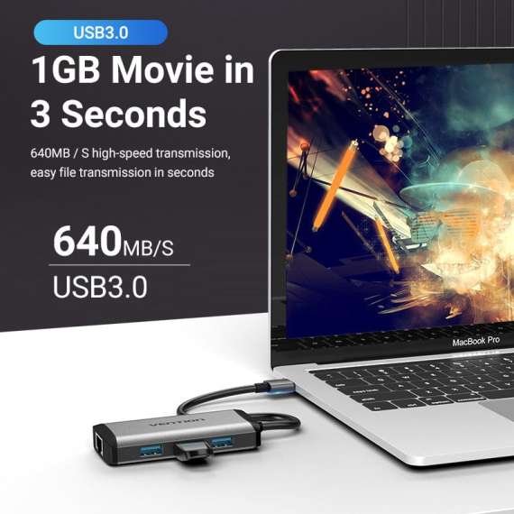 Buy Vention 3 Port USB A 3.0 Hub in [storefront]