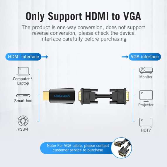 Buy Vention HDMI to VGA Converter with 3.5mm Audio Adapter in [storefront]