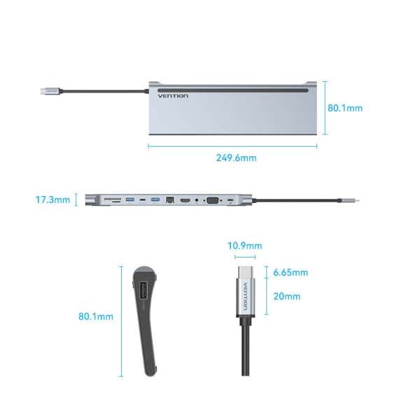 Buy Vention USB C 11 in 1 Multifunction Docking Station in [storefront]