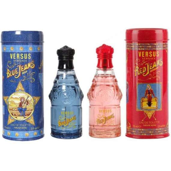 Buy Versace Red and Blue Jeans Combo 75ml Edt Perfume Set in [storefront]