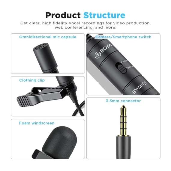 Buy Boya BY-M1S Universal Lavalier Microphone in [storefront]