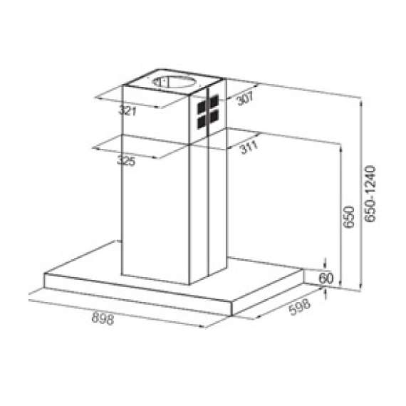 Buy Mika MHI9104TGB 90cm Island Unit T-Type Hood in [storefront]