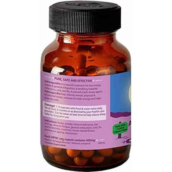Buy Organic India 400mg Ashwagandha 60Capsules Supplement in [storefront]