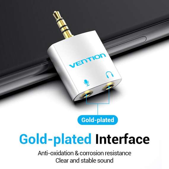 Buy Vention 4 Pole 3.5mm Male to 2*3.5mm Female Audio Adapter in [storefront]