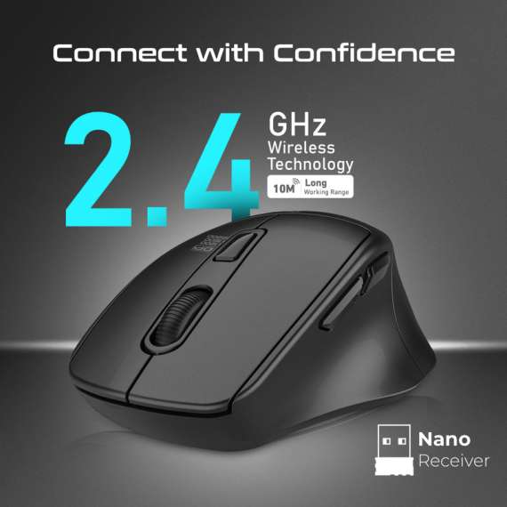 Buy Promate Samit2.4GHz Ergonomic 2200 DPI Silent Click Wireless Bluetooth Mouse in [storefront]
