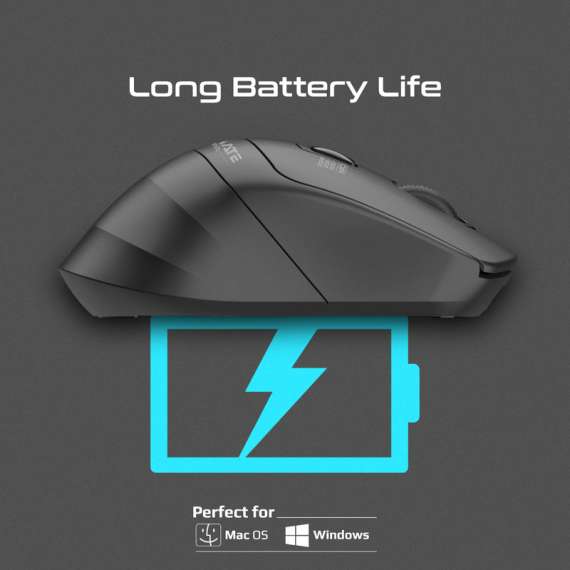 Buy Promate Samit2.4GHz Ergonomic 2200 DPI Silent Click Wireless Bluetooth Mouse in [storefront]