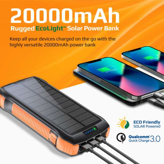 Buy Promate SolarTank-20PDQi 20000mAh solar Powerbank in [storefront]