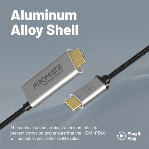 Buy Promate HDMI-PD100 USB-C to HDMI Cable in [storefront]