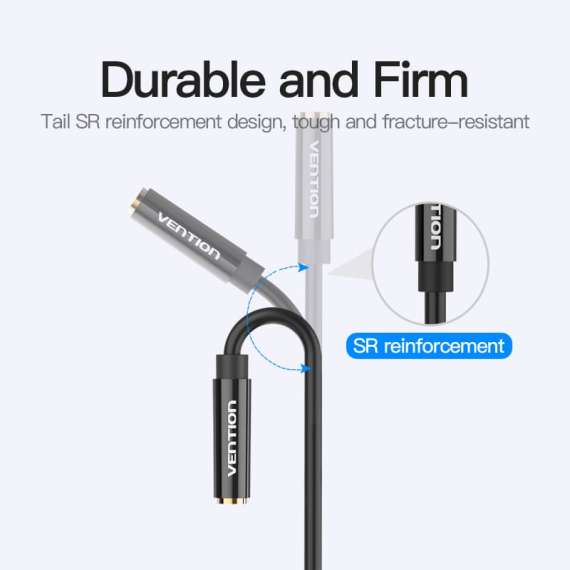 Buy Vention 2*3.5mm Male to 4 Pole 3.5mm Female 0.3M Audio Cable in [storefront]