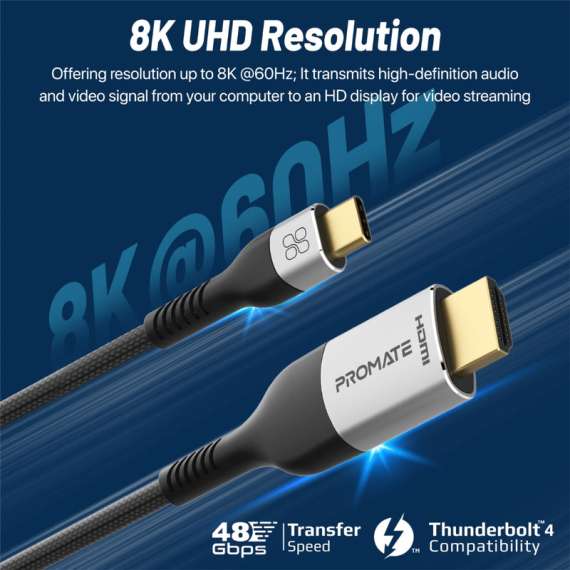 Buy Promate MediaCord-8K USB-C to HDMI Cable in [storefront]