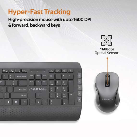 Buy Promate ProCombo-10 Ergonomic Comfortable Keyboard and Mouse in [storefront]