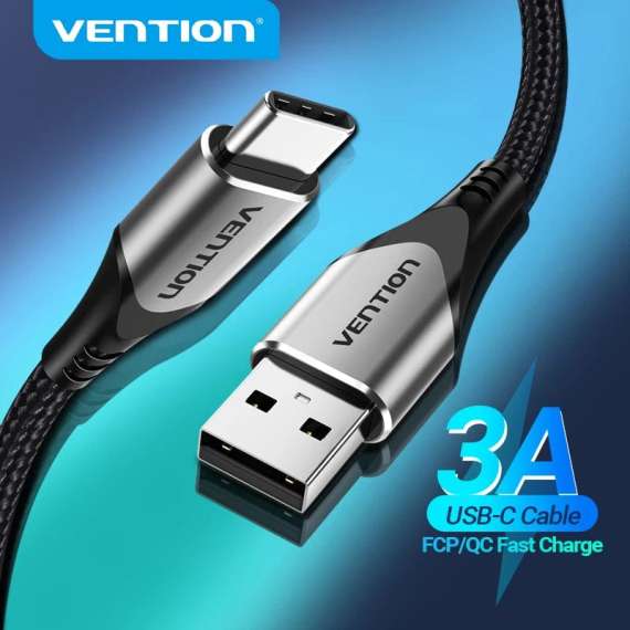 Buy Vention USB 2.0 A Male to C Male 3A 1.5M Black  Cable in [storefront]