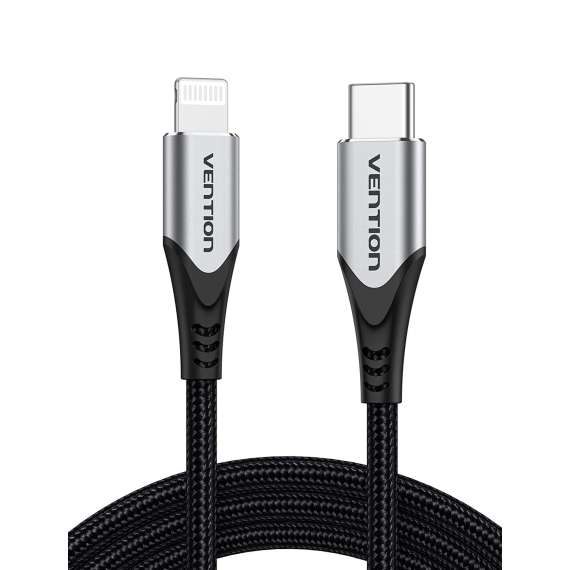 Buy Vention USB 2.0 C to Lightning 1.5M Gray Aluminum Alloy Type Cable in [storefront]