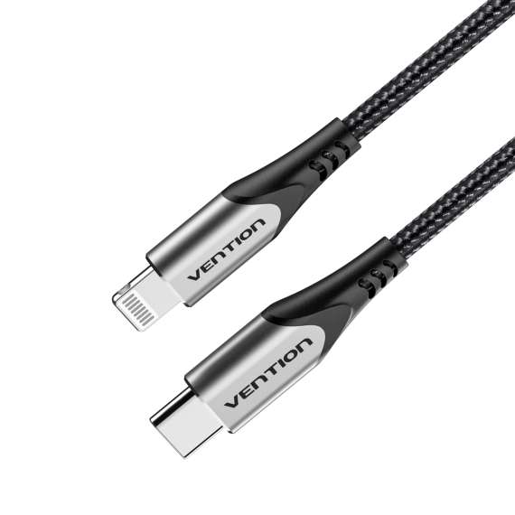 Buy Vention USB 2.0 C to Lightning 1.5M Gray Aluminum Alloy Type Cable in [storefront]