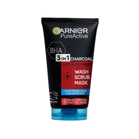 Buy Garnier 150ml Pure Active Intensive Charcoal 3 in 1 Wash Scrub and Mask in [storefront]