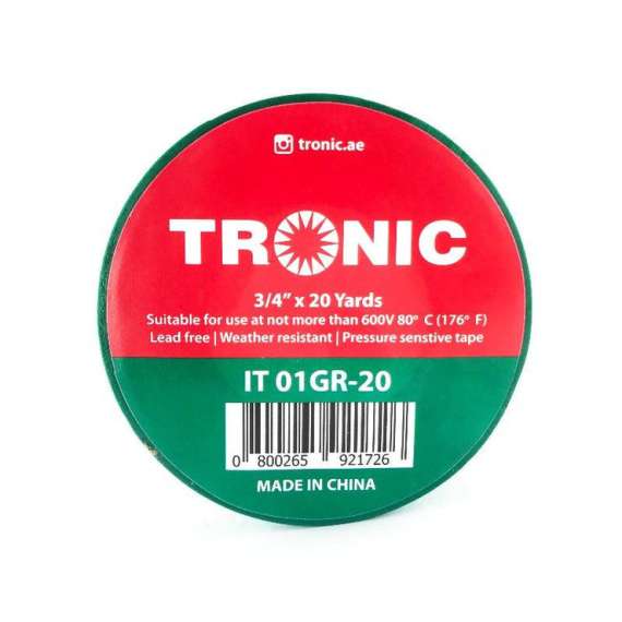 Buy Tronic IT 01GR-20 20 Yard  Green Insulation Tape in [storefront]