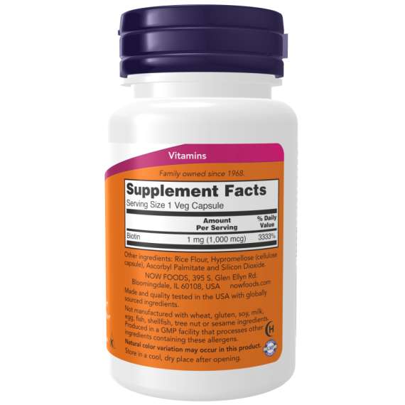 Buy Now 1000mcg Biotin 100Capsules Supplement in [storefront]