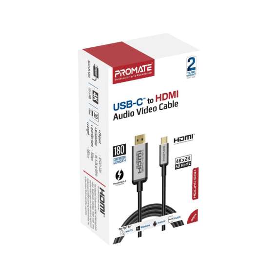 Buy Promate 4K x 2K 60Hz  USB C to HDMI 2.0 Audio Video Cable in [storefront]