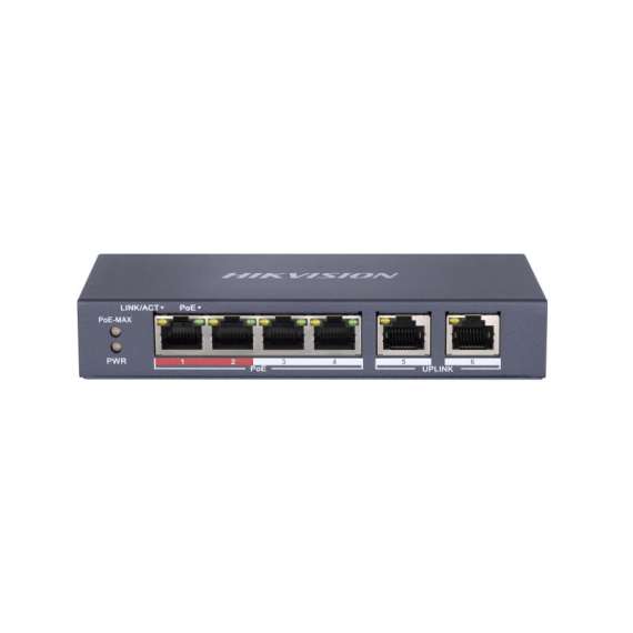 Buy Hikvision DS-3E0106P-E/M 4 Port Fast Ethernet Unmanaged POE Switch in [storefront]