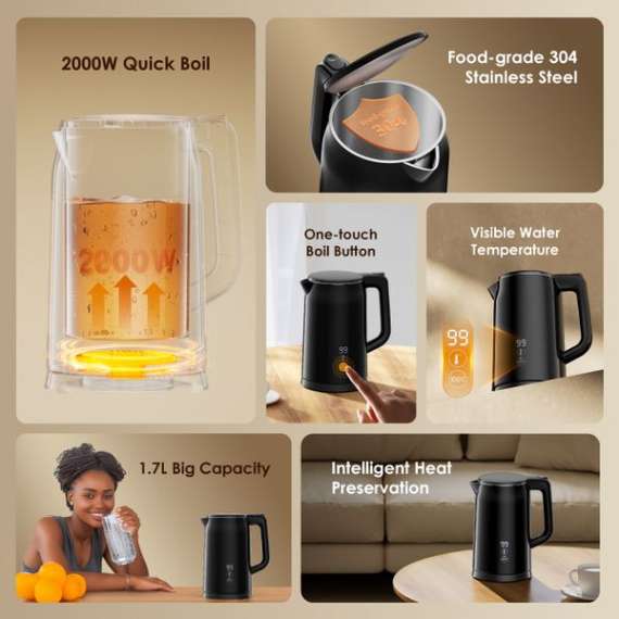 Buy oraimo SmartKettle Byte 2000W 304 Stainless Steel Electric Kettle in [storefront]