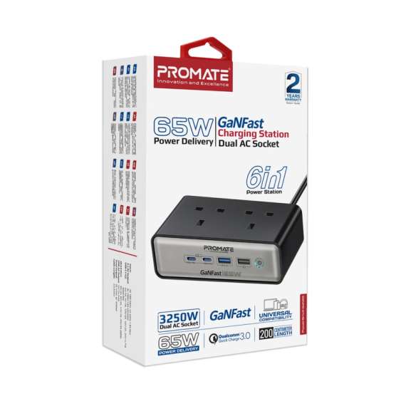 Buy Promate 65W Power Delivery GaNFast charging station in [storefront]