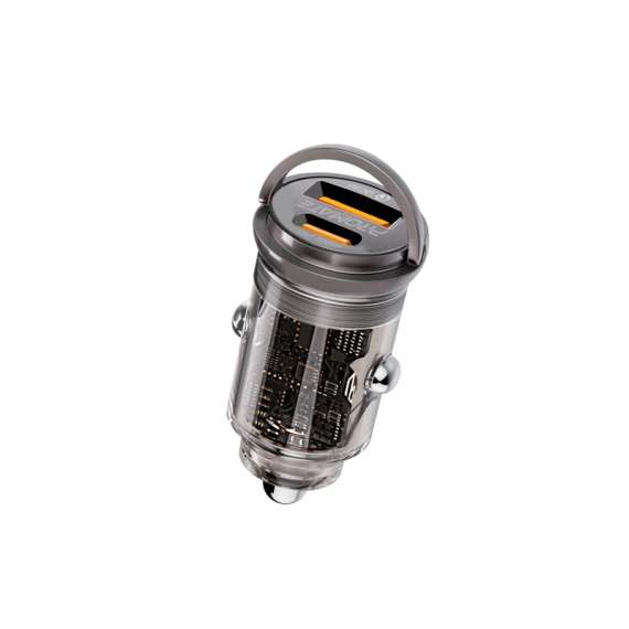 Buy Promate Transparent Quick Charging Dual Port Mini Car charger in [storefront]