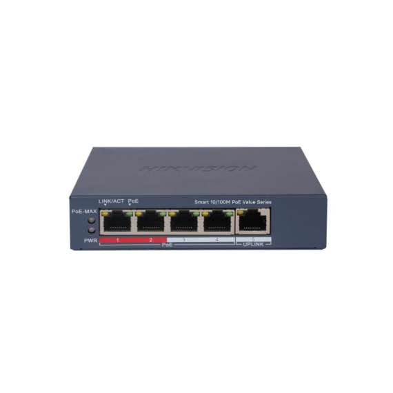 Buy Hikvision DS-3E1105P-EI/M 4 Port Fast Ethernet Smart POE Switch in [storefront]