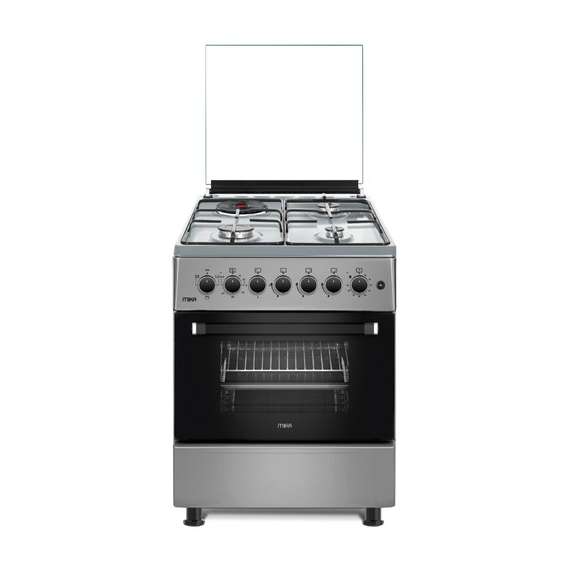 Buy Mika MST58U31E3SLEM 3 Gas 1 RAPID Hot Plate Standing Cooker in [storefront]