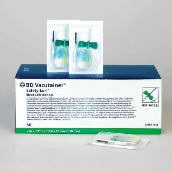 Buy BD Vacutainer Safetylok 50Pack Blood Collection Set, Needle Size: 21G, Needle Length : 19mm in [storefront]
