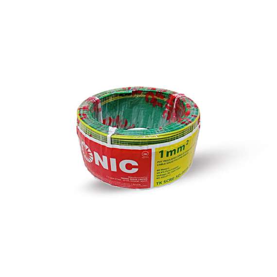 Buy Tronic TK SCRE-SD-0010-YG PVC Insulated Yellow-Green 90M Single Core Electrical Cable in [storefront]