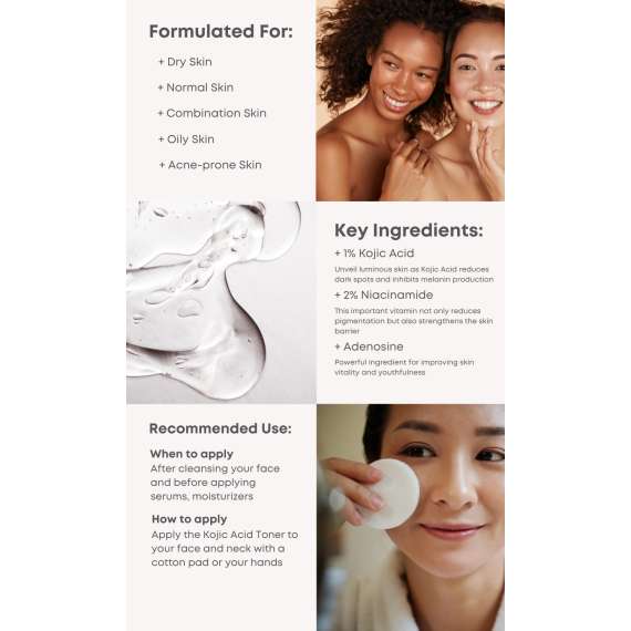 Buy Nineless 1% 200ml B-Boost Kojic Acid Toner in [storefront]