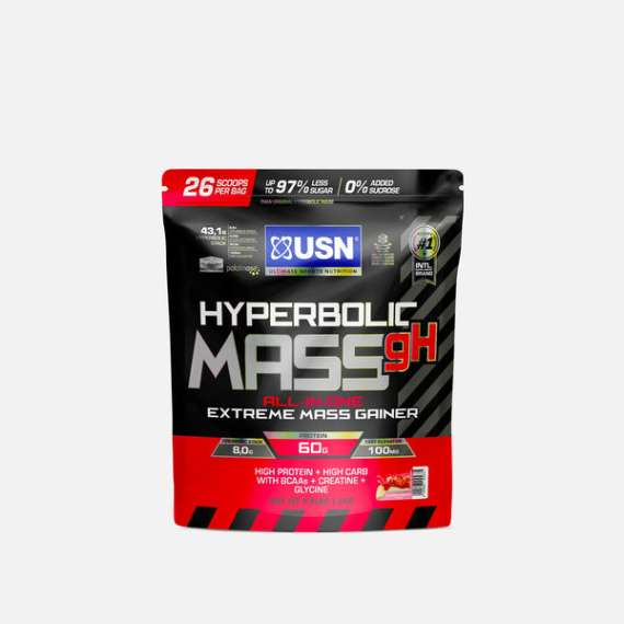 Buy USN 2kg Hyperbolic Mass All In One Mass Extreme Gainer Supplement, Flavor: Strawberry Cheesecake in [storefront]