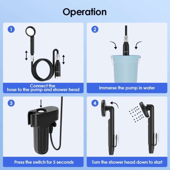 Buy Oraimo AquaFlex Portable Rechargeable Shower Pump in [storefront]