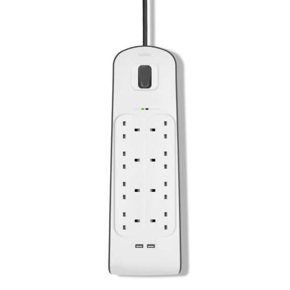 Buy Belkin 2.4 Amp USB Charging 8 Way Surge Protector Extension Cable in [storefront]
