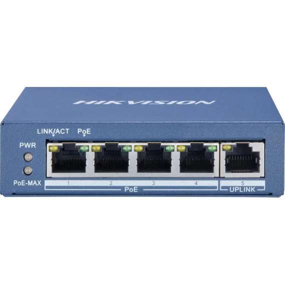 Buy Hikvision DS-3E0505P-E/M 4 Port Gigabit Unmanaged POE Switch in [storefront]