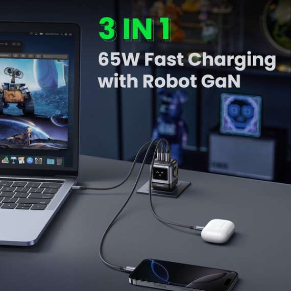 Buy UGREEN Uno Robot 65W 3-Port GaN Fast Charger in [storefront]