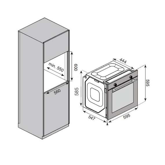 Buy Mika MBV13083MGG 60cm 73L Built In Oven in [storefront]