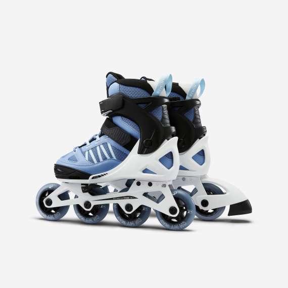 Buy Oxelo Fit5 Kids Inline Fitness Skates, Product Colour: White & Blue, Shoe Size: UK 5-7 / EU 38-41 in [storefront]