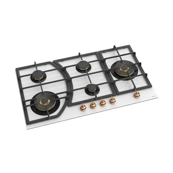 Buy MIKA Built-In 90cm 5 Gas with 2 WOK BRASS SABAF Burner Gas Hob in [storefront]