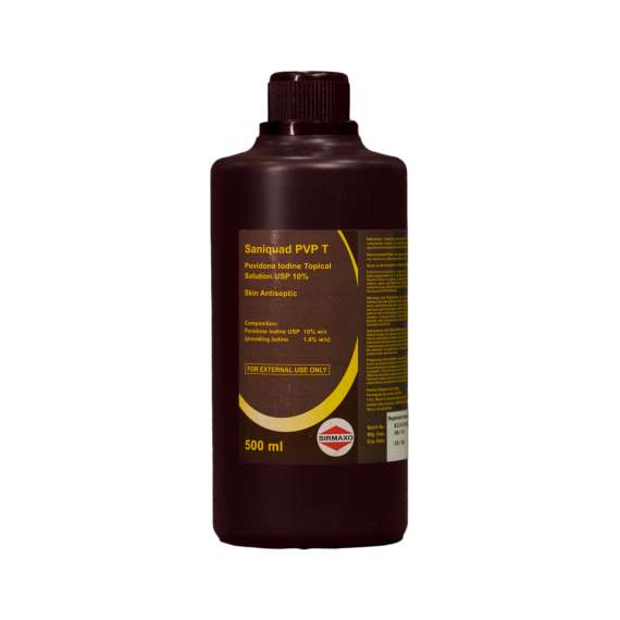 Buy Sirmaxo Saniquad 500ml Povidone Iodine Topical Solution in [storefront]