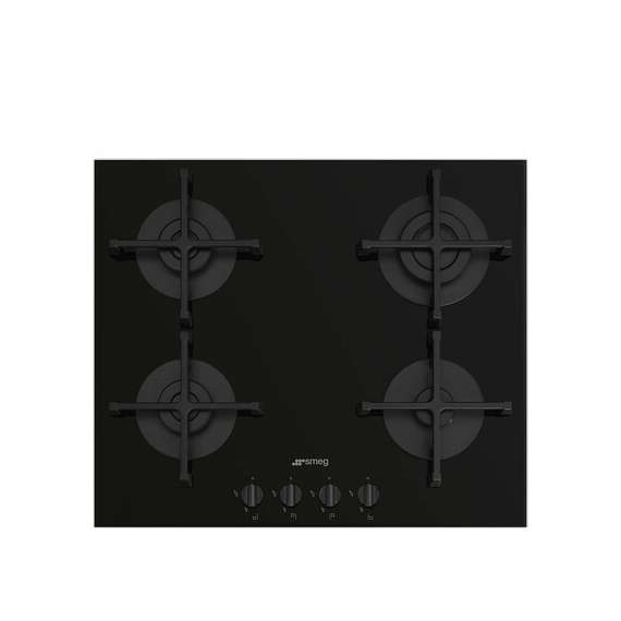 Buy SMEG PV264B 4 Gas Black Glass Cast Iron 60CM Built In HOB in [storefront]